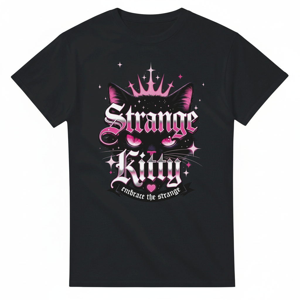 Strange Kitty - Heavyweight Unisex Crewneck T-shirt | Gildan® 5000