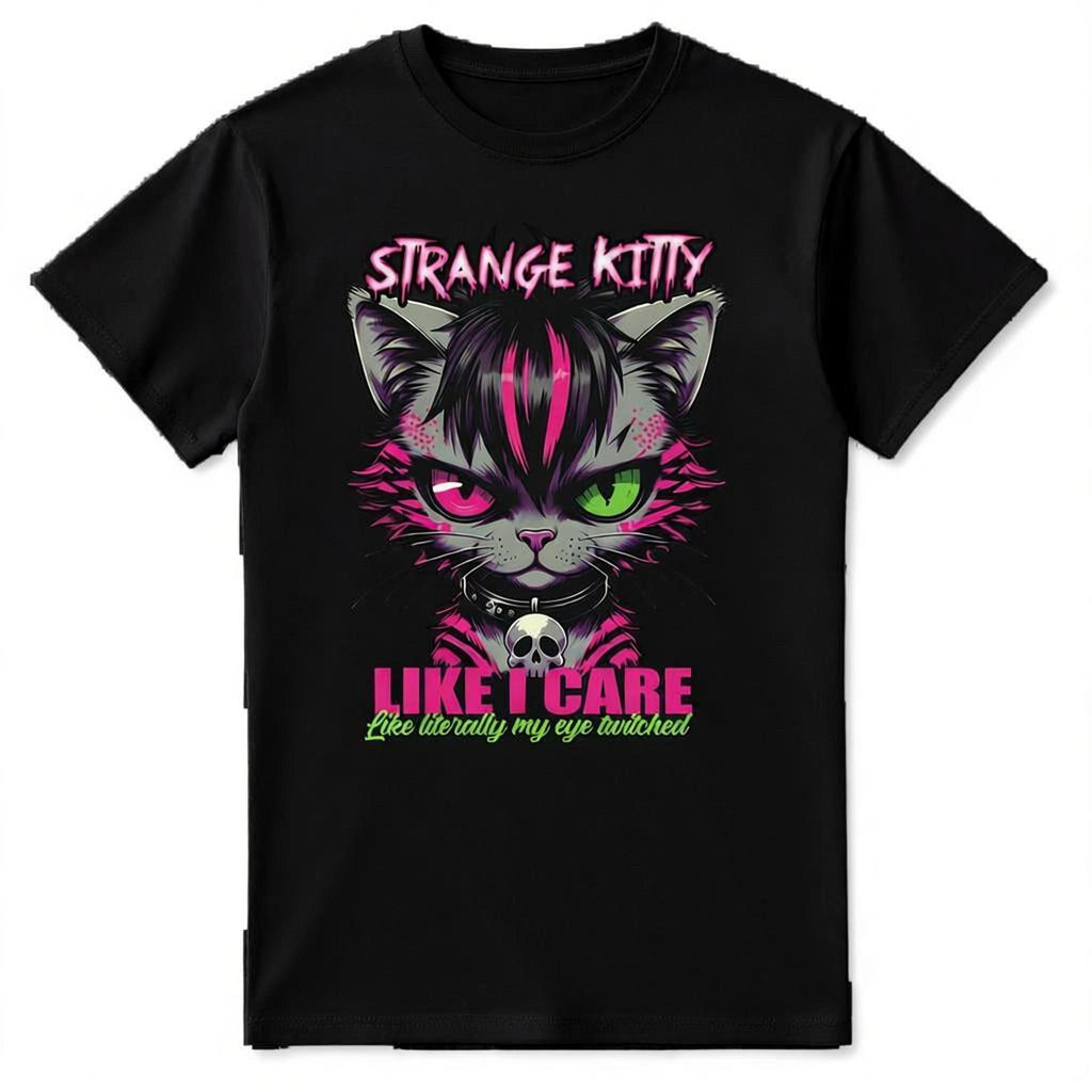 Strange Kitty - Heavyweight Unisex Crewneck T-shirt | Gildan® 5000