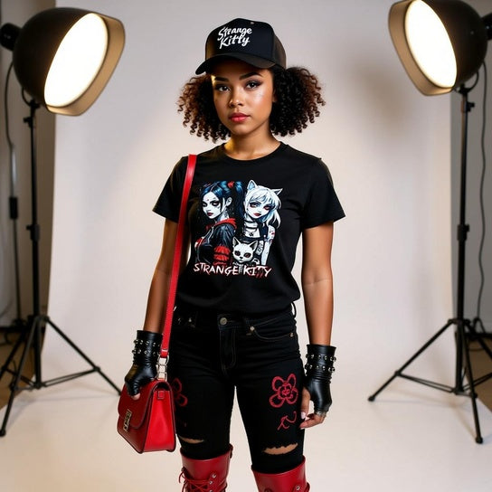 Strange Kitty - Classic Womens Crewneck T-shirt | Gildan® 64000L