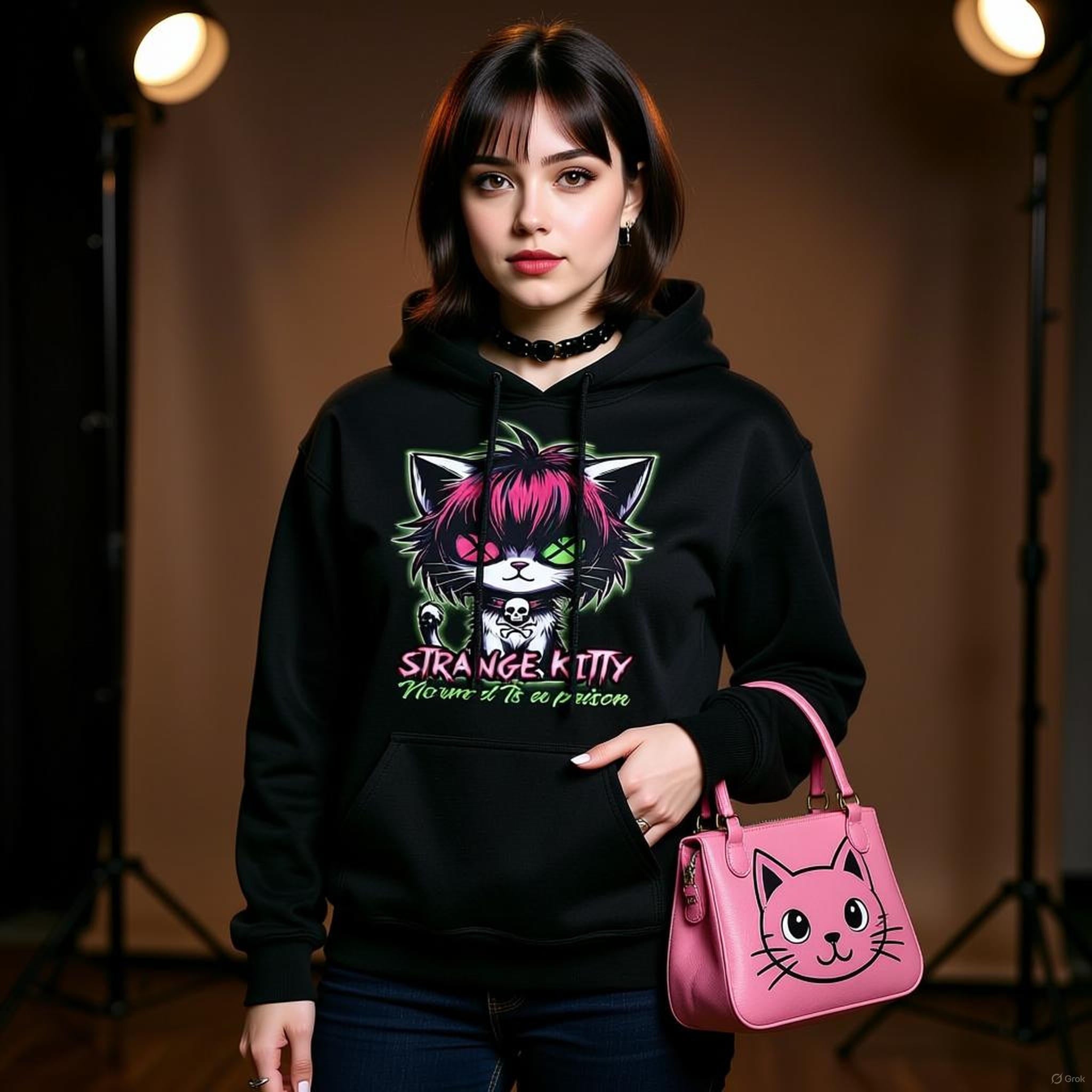 Strange Kitty - Classic Unisex Pullover Hoodie | Gildan® 18500