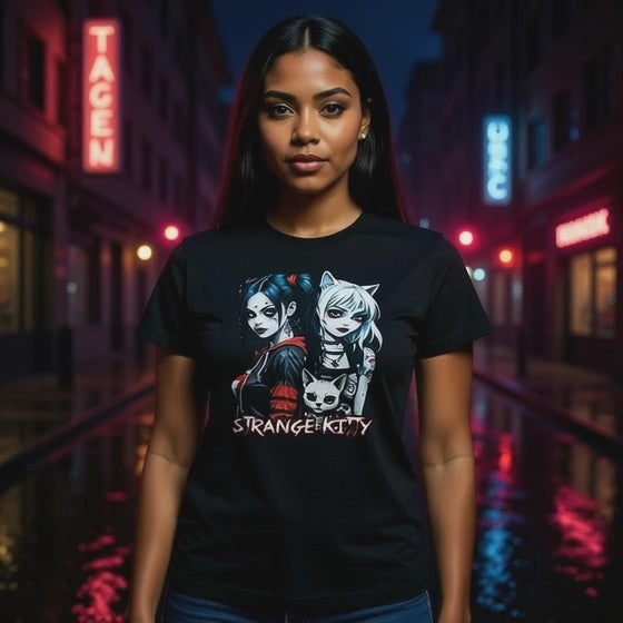 Strange Kitty - Classic Womens Crewneck T-shirt | Gildan® 64000L