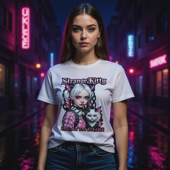 Strange Kitty - Heavyweight Unisex Crewneck T-shirt | Gildan® 5000