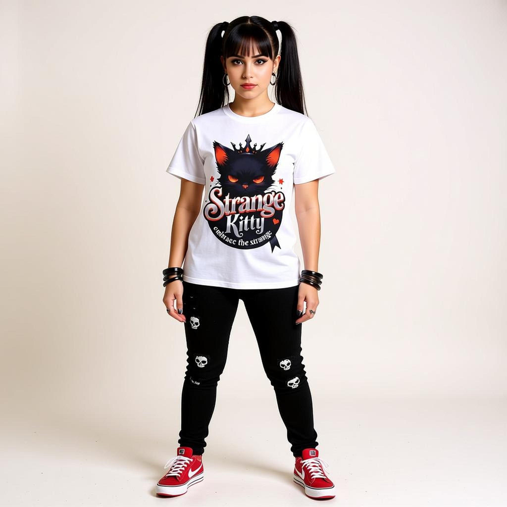 strange Kitty - Heavyweight Unisex Crewneck T-shirt | Gildan® 5000